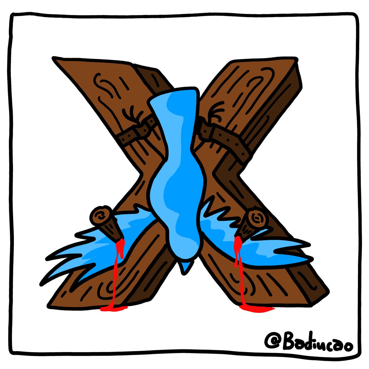 My cartoon on Twitter's new logo -- #X