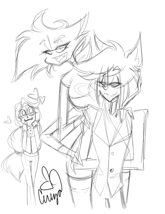 It's not gonna be anything more than a sketch, but have it just the same
#radiodust #AngelDust #Alastor #HazbinHotel #HazbinHotelFanart