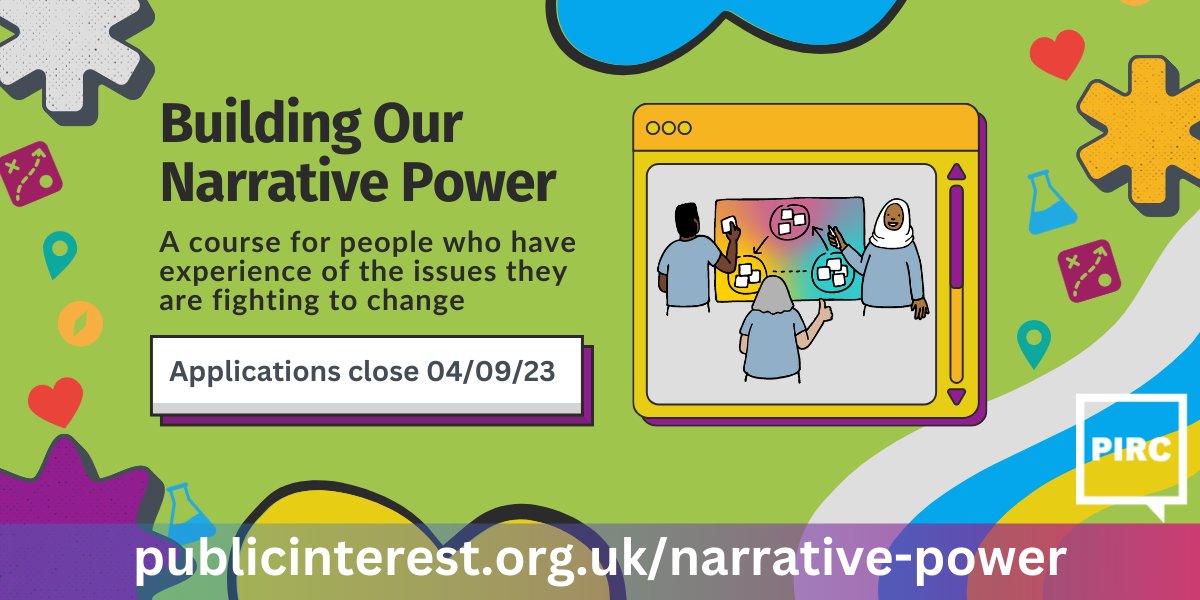 Applications for the Building Our Narrative Power course are OPEN NOW! Find out more and get involved at publicinterest.org.uk/launching-buil… #narrativepower #community
