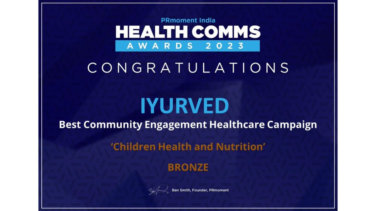 Very proud to see @iyurved bag the PR Moment Healthcare Comms Award 2023..!!! Judges shared that they liked “Use of content marketing in a good way. And the use of owned media channels to engage the community.” #awardwinner #PRmomenthealthcomms #healthcommunication