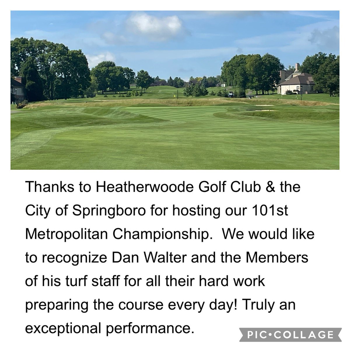 Proud of our staff is an understatement . We were honored to put our best foot forward for this event #101metro @MiamiValleyGolf @heatherwoodegc @cityofboroOH