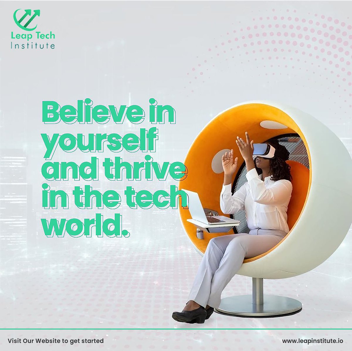 _LeapInstitute's tweet photo. It’s a perfect Monday to remind you to believe in yourself 💪🏽

In a rapidly evolving digital landscape, it's crucial to embrace your inner potential and push the boundaries of what you can achieve. 🌐💡

#skillpaddy #tech #techskills #monday #mondaymotivation #leaptech https://t.co/mxdgNtGVaT