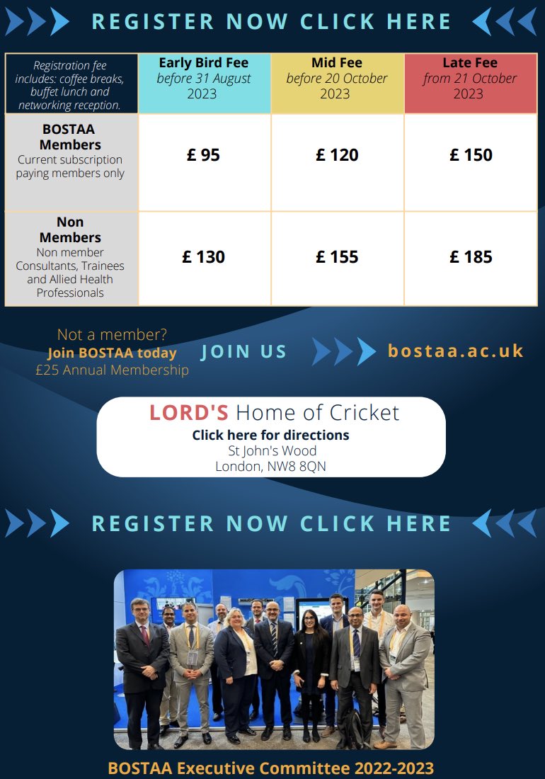 BOSTAA (@bostaa_uk) on Twitter photo Have you booked your leave for the BOSTAA Annual Scientific Meeting? Register now following this link form.jotform.com/230995002390352 for early bird rates! #BOSTAA #BOSTAA23 <a href="/DeiaryKader/">Professor Deiary Kader (Medical Doctor)</a> <a href="/drneiljain/">drneiljain</a> <a href="/KidsKneeConf/">Kids Knee Conference</a> <a href="/bota_uk/">BOTA</a> <a href="/BritOrthopaedic/">BOA</a> Have you booked your leave for the BOSTAA Annual Scientific Meeting? Register now following this link form.jotform.com/230995002390352 for early bird rates! #BOSTAA #BOSTAA23 <a href="/DeiaryKader/">Professor Deiary Kader (Medical Doctor)</a> <a href="/drneiljain/">drneiljain</a> <a href="/KidsKneeConf/">Kids Knee Conference</a> <a href="/bota_uk/">BOTA</a> <a href="/BritOrthopaedic/">BOA</a>