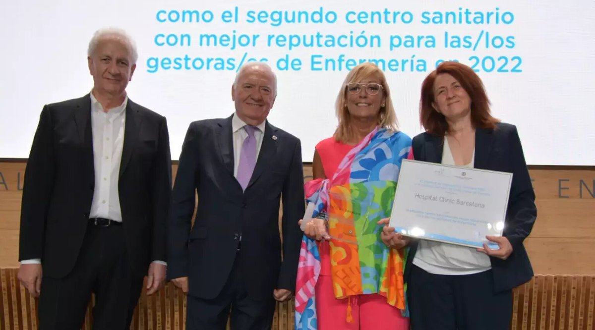 🥈 La Direcció Infermera del #CLÍNIC ha estat valorada com la segona amb millor reputació de tota Espanya.

🥉 També, ha estat la tercera amb millor equip de gestió infermera, segons el #RankingMRS entregat per <a href="/CGEnfermeria/">Consejo General de Enfermería</a> i <a href="/mercoranking/">Merco</a>. 

➕ info 👉 bit.ly/3pUt16r