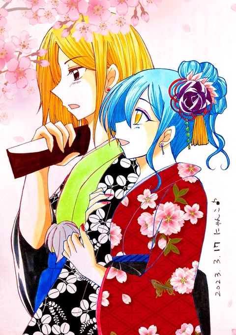 再掲で便乗🎵(漫画含む)  学パロ楽しかったなぁ😌💕懐 FFさんが言ってた年中無休ネタ、またどこかで…と思いつつ別の事ばかり😇  #卒業アルバムの日 #みんなで楽しむTwitter展覧会 #にゃんこのアカハル暴走部屋2023 #イラスト #二次創作 #BL