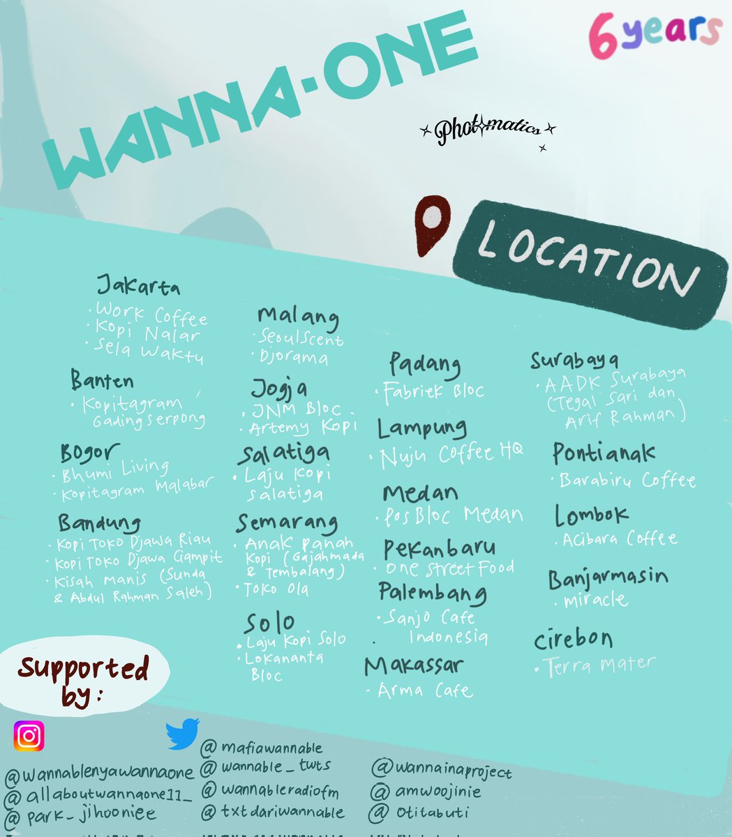 Wannables! Let's celebrate 6th Anniversary of Wanna One by join photobooth event collaboration <a href="/mafiawannable/">Wanna One WANNABLE INDONESIA</a> x <a href="/photomaticsid/">Si paling narsis</a>

📆 4-10 Agustus 2023
📍 details on pic

Don't forget share your beautiful photo using #6thYearsWithWannaOne and tag us! 💙