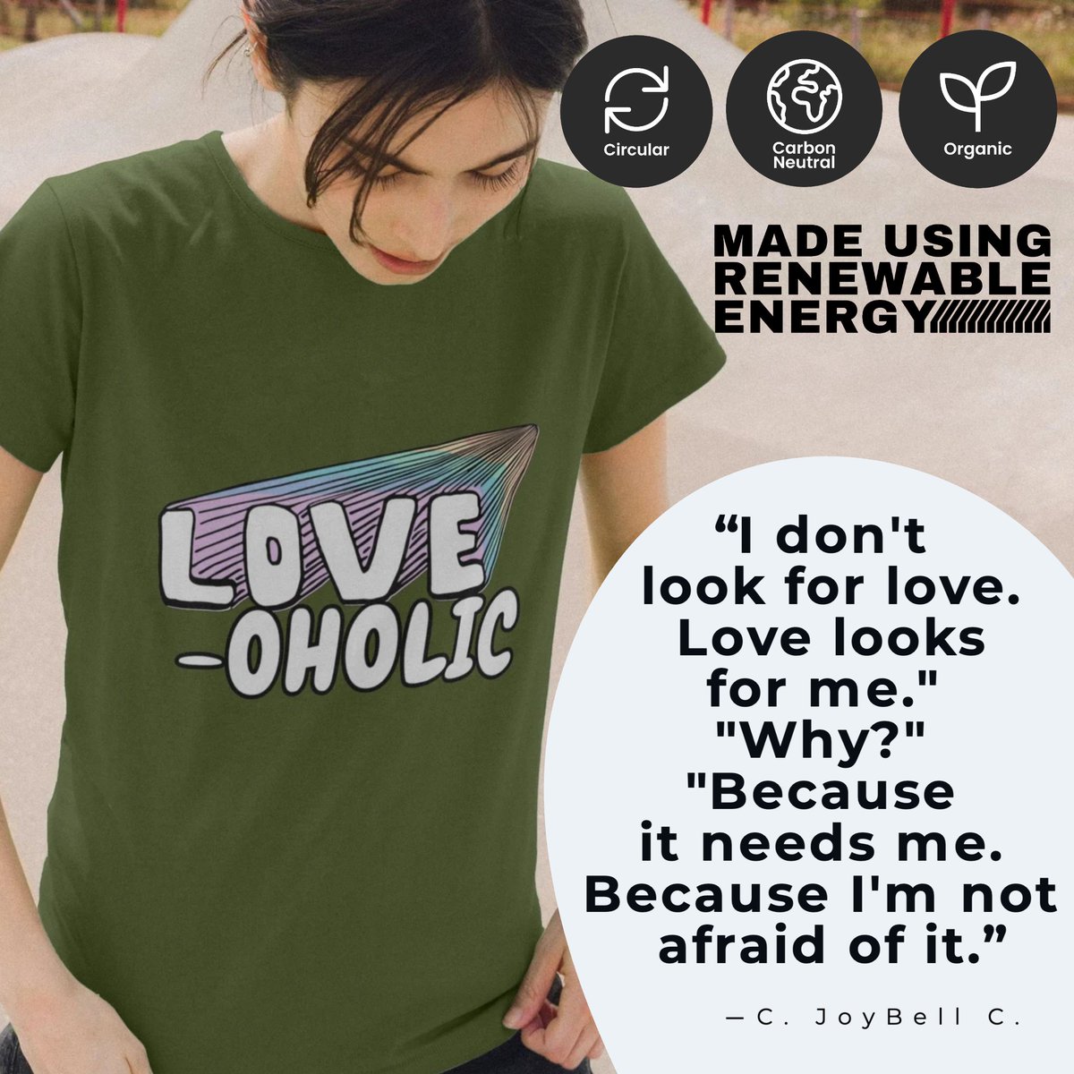 NaturalBanyanT's tweet photo. “I don't look for love. Love looks for me." "Why?" "Because it needs me. Because I'm not afraid of it.”
― C. JoyBell C.

Check it out under https://t.co/XQQ8DZsqvL

#quote #slowfashion  #organiccotton #sustainablefashion #organicproducts  #supportsmallbusiness https://t.co/Pp8kIEL2zC