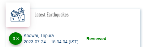 An earthquake with a magnitude of 3.8 on the Richter Scale hit Khowai, Tripura at 3:34 pm today: National Center for Seismology

#Tripura #Earthquake https://t.co/y3Vzp7JiHR