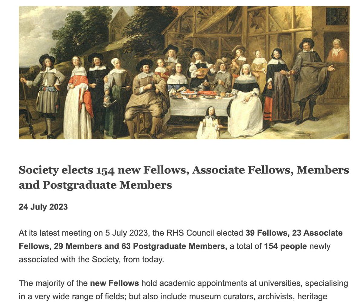 Royal Historical Society (@royalhistsoc) on Twitter photo Today, we welcome 154 new Fellows, Associate Fellows, Members and Postgraduate Members to <a href="/RoyalHistSoc/">Royal Historical Society</a>: bit.ly/44G3WLE
Applications to join the Society may be submitted at any time. Next closing dates are 14 August & 23 October bit.ly/3TMk34Y #twitterstorians Today, we welcome 154 new Fellows, Associate Fellows, Members and Postgraduate Members to <a href="/RoyalHistSoc/">Royal Historical Society</a>: bit.ly/44G3WLE
Applications to join the Society may be submitted at any time. Next closing dates are 14 August & 23 October bit.ly/3TMk34Y #twitterstorians