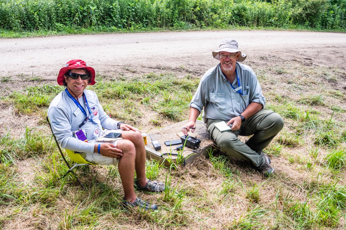 Yesterday, on our day off, several of our team hiked to the summit of W8V/NR-058, Garden Ground Mountain, to activate K2BSA on #sota.  The loaner IC-705 from #icomamerica was a hit!  #hamradio #NatJamboree23