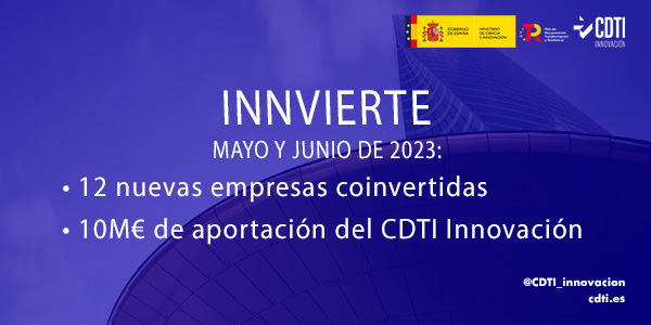 💶CDTI Innovación con #Innvierte destina en mayo y junio 10M€ a 12 operaciones de #coinversión en #CapitalRiesgo

@beonprice <a href="/bcn3dtech/">BCN3D Technologies</a> <a href="/HerkoTrucks/">Herko Trucks</a> <a href="/Zinklar/">Zinklar</a> <a href="/bdeo_app/">Bdeo</a> <a href="/onechaintx/">One Chain Immunotherapeutics</a> <a href="/SimpleCloudio/">SimpleCloud</a> <a href="/alenspace/">Alén Space</a> #VenterPharma #XOOPLE #CandamTechnologies #NuageTherapeutics

#AyudasCDTI