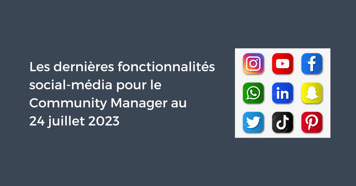 ClementPellerin's tweet photo. Les dernières fonctionnalités social-média pour le Community Manager au 24 juillet 2023

https://t.co/eNH5nM8i6n https://t.co/CeqhMKhk10