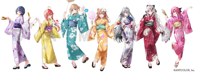 8月10日より 「神田明神 」にて開催の 【神田明神納涼祭り 】×【「にじさんじ」 所属7人グループ 「Idios」】とのコラボイラストを担当させていただきました...! グッズやコラボかき氷などあるみたいです!よろしくお願いいたします!  #神田明神納涼祭り #にじさんじ神田明神 #Idios
