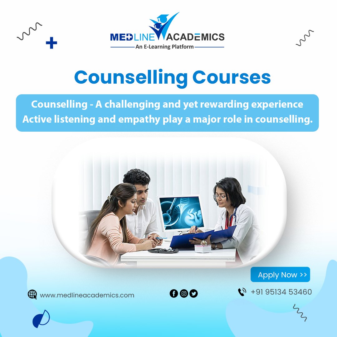 The 'Counselling Courses' at Medline Academics is a set of modules, that is all about the right way to approach the patient or attendees while dealing with such situations. 

Log on to: medlineacademics.com 

#counselling #infertility #griefcounselling #counsellingcourse #ivf