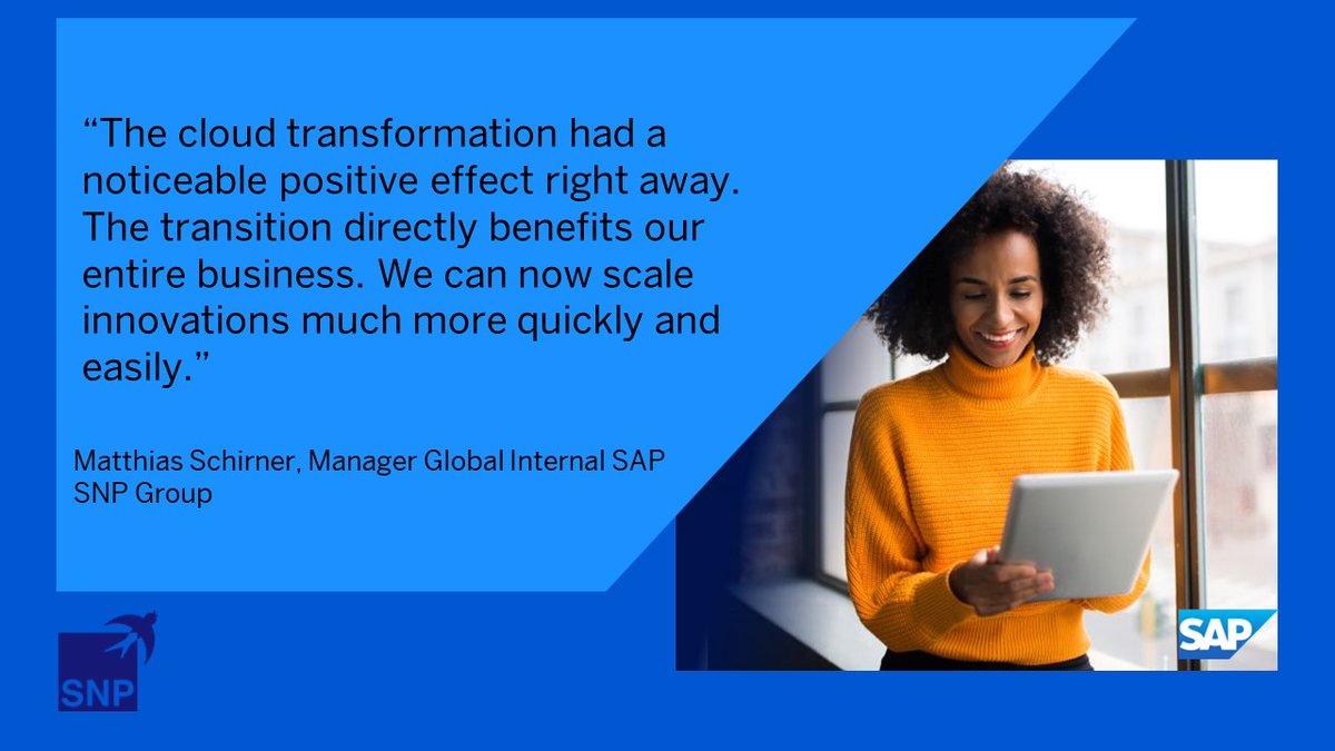 SiegfriedBies's tweet photo. SNP prioritized efficiency by further digitizing processes and therefore migrated to RISE with #SAP S/4HANA Cloud using SAP® Enterprise Support. In addition, SNP has successfully implemented SAP Concur Expense. https://t.co/uXpbCRSfsU