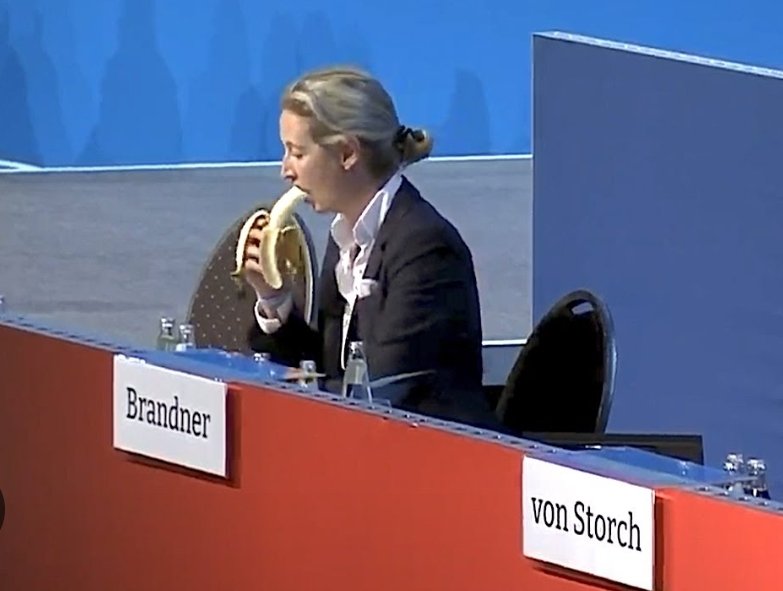 RitterinVomNi's tweet photo. @EifelAmsel @Bundeskanzler "Wir geben dem Westen die Bananen wieder zurück!"
#AFDistnichtnormal https://t.co/7wNTjD42z2