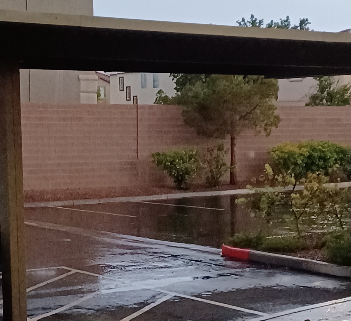 parkerandtheman's tweet image. We finally got some of that #LasVegas monsoonal moisture (THUNDERBOOMERS!) in the SW valley #Summerlin area this evening.  Been ages since any free water up here western hills.  Actual WET roads.  How bout that!  Took the temp down under 110.  Exciting development weatherwise