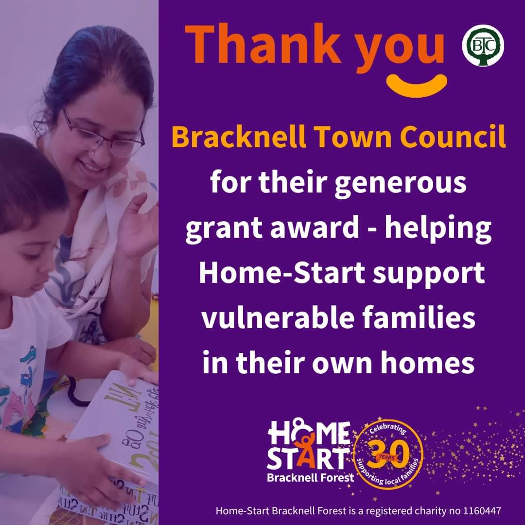 homestartbrack's tweet photo. With thanks to @bracknelltc for their wonderful and generous grant award for @homestartbrack! 😀
This grant will play a vital part in helping us support struggling local families with young children in their own homes. 💜🧡

#thankyou #CommunitiesCan @MayorBTC #bracknell https://t.co/EBKxVTB6qX