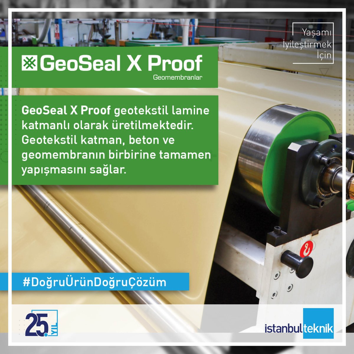 Ar-Ge çalışmalarımız ile geliştirilen GeoSeal X Proof, Geotekstil lamine katmanı ile bütünleşik olarak üretilmektedir. GeoSeal X Proof’un geotekstil katmanı beton yüzeyler ile kolayca birleşir+++

#İstanbulTeknik #GeoSealXProof #DoğruÜrünDoğruÇözüm #yaşamıiyileştirmekiçin