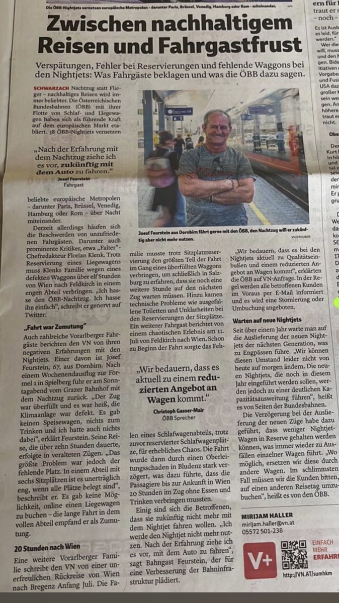 Die VN haben meine anekdotische Evidenz zum Thema Nightmarejet nachrecherchiert. Diese Woche probiere ich es selbst nochmals (under cover mit aufgeklebtem Schnurrbart 👨🏻‍🦱)