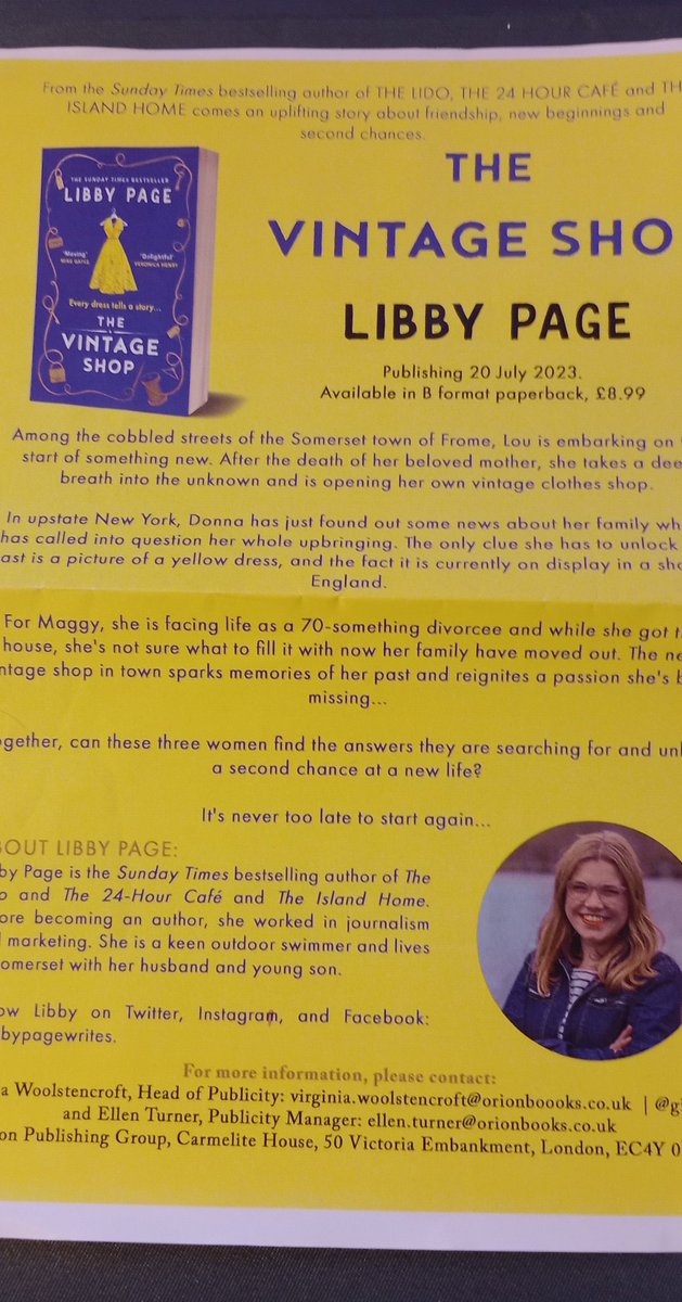 curlytopsmac's tweet image. #LancsReads2023 read this gorgeous book by @LibbyPageWrites &quot;The Vintage Shop&quot; @orionbooks it&apos;s out now. Order from your usual place or your local library.
