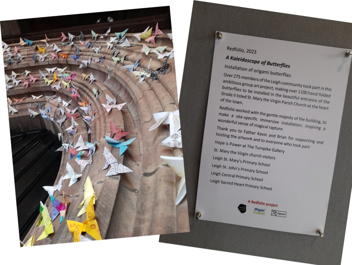 redfolio (@redfolio) on Twitter photo More visuals of our beautiful new installation #akaleidoscopeofbutterflies now in situ <a href="/StMarysLeigh/">St Marys Leigh</a> GO! SEE!
It instils a glow of wonderment. Thanks to @kdcrinks <a href="/JigsawNorth/">Jigsaw Homes North</a> <a href="/WiganCouncil/">Wigan Council</a> <a href="/theturnpikegall/">The Turnpike Gallery</a> <a href="/LeighStMarys/">Leigh St Mary's Church of England Primary School</a> <a href="/LeighSTJOHNSsch/">Leigh St John's</a> <a href="/leighcentralps/">Leigh Central</a> <a href="/LeighSacred/">Leigh Sacred Heart</a> <a href="/AlisonMc_F/">Alison Mckenzie-Folan</a> More visuals of our beautiful new installation #akaleidoscopeofbutterflies now in situ <a href="/StMarysLeigh/">St Marys Leigh</a> GO! SEE!
It instils a glow of wonderment. Thanks to @kdcrinks <a href="/JigsawNorth/">Jigsaw Homes North</a> <a href="/WiganCouncil/">Wigan Council</a> <a href="/theturnpikegall/">The Turnpike Gallery</a> <a href="/LeighStMarys/">Leigh St Mary's Church of England Primary School</a> <a href="/LeighSTJOHNSsch/">Leigh St John's</a> <a href="/leighcentralps/">Leigh Central</a> <a href="/LeighSacred/">Leigh Sacred Heart</a> <a href="/AlisonMc_F/">Alison Mckenzie-Folan</a>