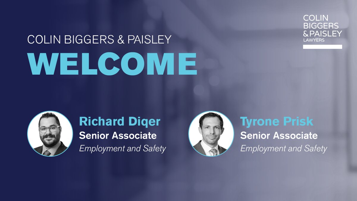 We are delighted to announce the appointment of senior associates Richard Diqer and Tyrone Prisk to the practice's Brisbane employment and safety team.  

Welcome to the practice, Richard and Tyrone!

cbp.com.au/insights/media…