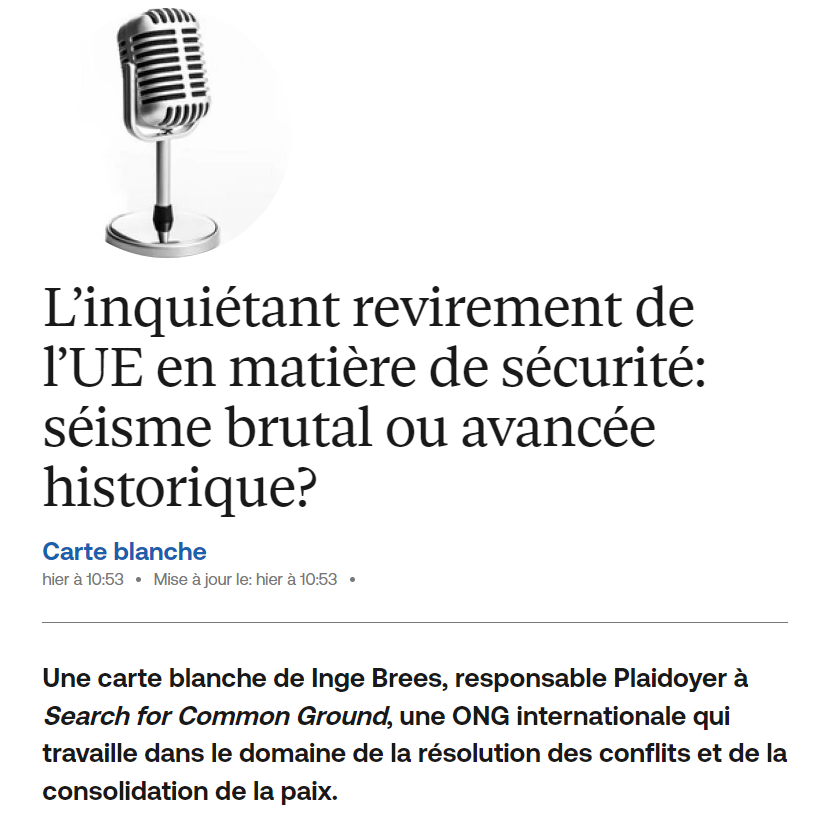 SFCG_EU's tweet photo. Les défis posés par la guerre en Ukraine modifient la politique étrangère de l’UE 🇪🇺à une vitesse sans précédent. Sous le couvert de l’urgence, les questions critiques semblent superflues. 

📢 Opinion par @IngeBrees ➡️ @LeVif 

https://t.co/5Aozxhvm70 https://t.co/w3CnVH3k9d