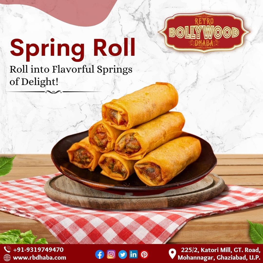 RetroBdhaba's tweet photo. "Experience the crisp and flavorful Spring Roll at Retro Bollywood Dhaba! 🍲🌿"

Join us for a Bollywood-inspired feast and savor the magic of our Spring Roll.

#RBD #SpringRoll #CrispDelights #BollywoodFlavors #FoodieLife #TasteBudAdventure #FoodieCommunity  #SpringRollLove https://t.co/FU2CT7OgBt