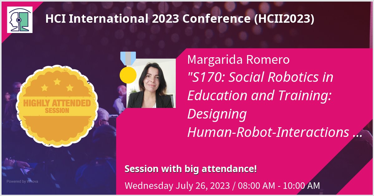 Margarida ROMERO #creacube 🐈🐸🍁 (@margaridaromero) on Twitter photo See you next 26th 8h at #hcii2023 with Louis Köhler @NeuroMod2020 on S170: Social Robotics in Education org. <a href="/mediendidaktik/">Ilona Buchem</a> to share our last results on human-robot creative problem-solving #CreaCube. Thanks for the great turnout! #hcii2023 #hcii via #whoha See you next 26th 8h at #hcii2023 with Louis Köhler @NeuroMod2020 on S170: Social Robotics in Education org. <a href="/mediendidaktik/">Ilona Buchem</a> to share our last results on human-robot creative problem-solving #CreaCube. Thanks for the great turnout! #hcii2023 #hcii via #whoha