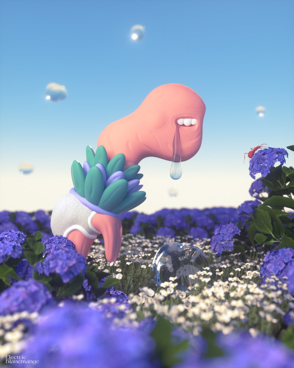EBlancmange's tweet image. Mondays are fine. It&apos;s your life that sucks. 🤡
🌼Summer vibes 🪲🌼
 •
 .
 .
#art #digitalart #dreams #visions #storytelling #nomadsculpt  #c4d #summer #Flowers