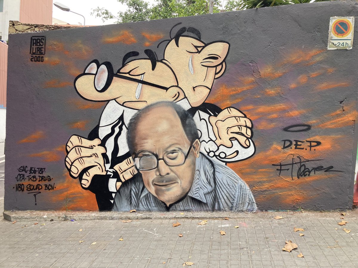 La calle  Bilbao con Avda Guipuzcoa, muy cerca donde Ibañez vivia ha amanecido con este excelente homenaje al gran Ibañez