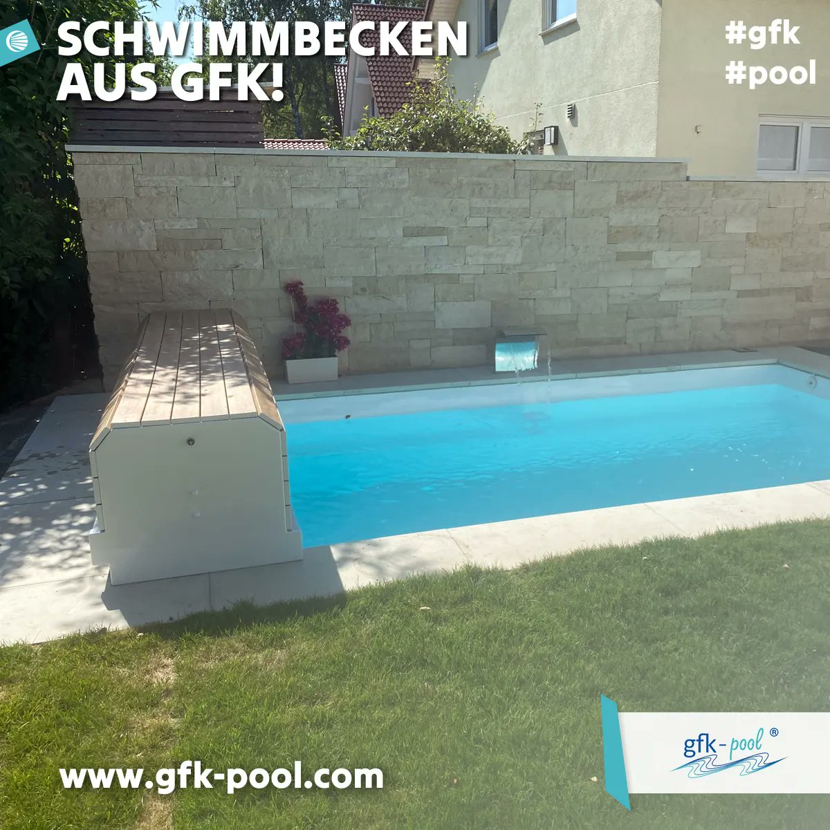 Hast Du auch schon einen Pool? 🌊😎 Mehr Infos: GFK-POOL.COM 🌊 #pool #poolbau #gfk #gfkpool #sommer #freibad #schwimmen #erholung #baden #wasser #schwimmbad #schwimmbecken #komplettset #auslieferung