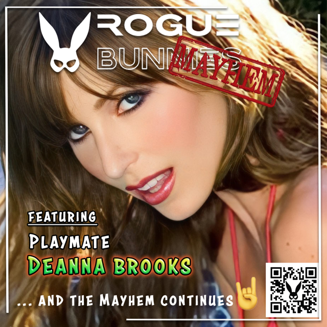 rb_mayhem's tweet photo. 💋@deannabrooks is our guest this week! 
Click to listen: https://t.co/FLrMbzFHCR
Miss May '98 has some "helpful" yoga tips, a great Halloween costume story and a touching "Homage To Hef". 
@NFTBUNNY @RealMrMayhem #roguebunnies #yoga #bodypaint #podcast https://t.co/KDDv5V1jOj