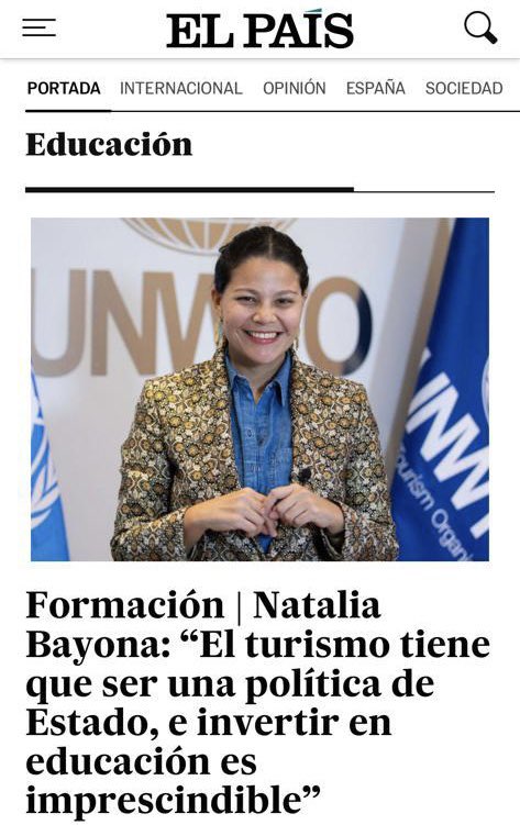 ."En un sector dónde 50% de jóvenes trabajadores sólo tienen educación secundaria, el #turismo tiene que ser una política de Estado, invertir en educación es imprescindible! Diálogo con <a href="/el_pais/">EL PAÍS</a> acerca de la visión <a href="/UNWTO/">UN Tourism</a> en educación" elpais.com/economia/forma…