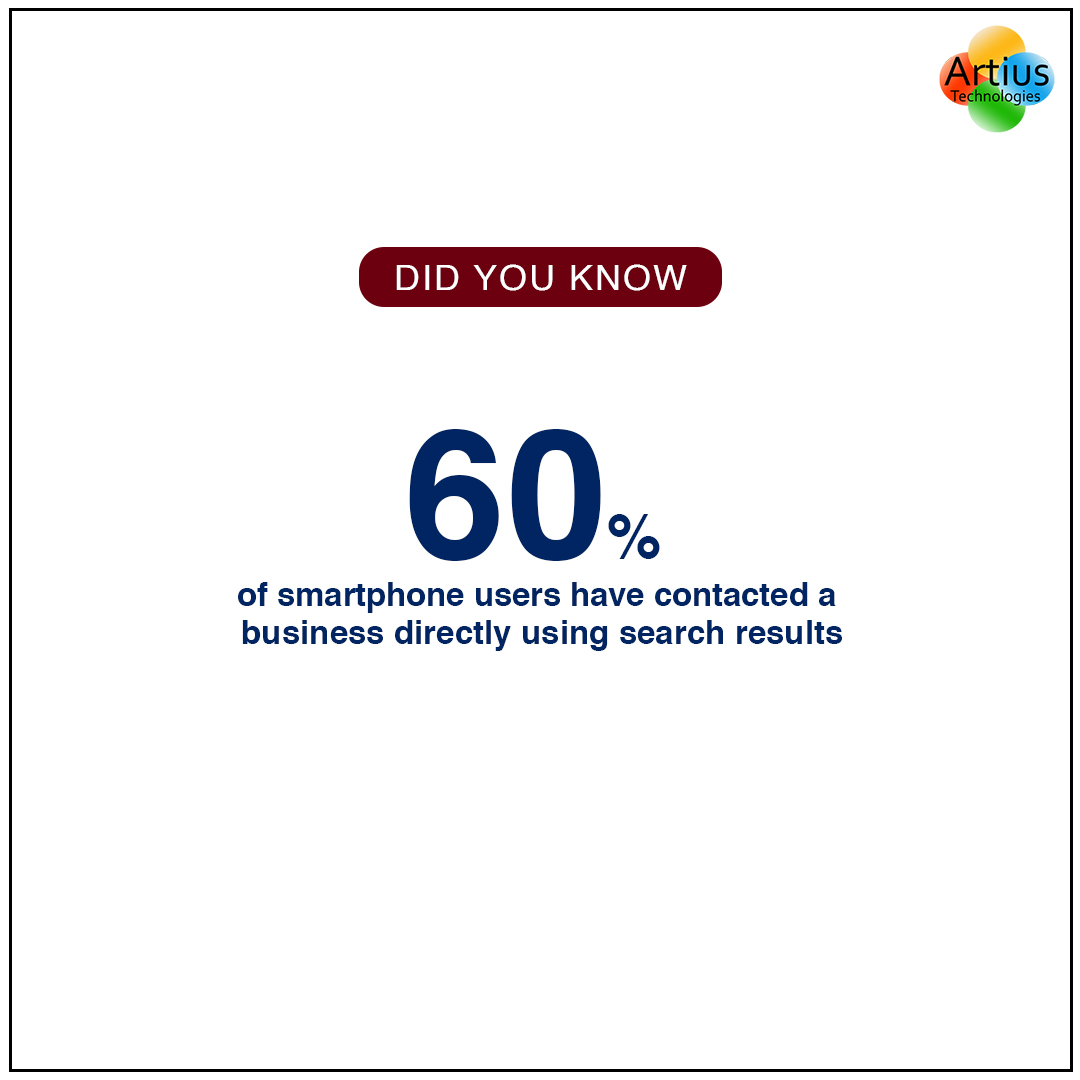 artius_tech's tweet image. 60% of smartphone users have contacted a business directly using search results.
.
.
Contact us on
+91-8130519887, +91-8595287024
.
.
#artiustechnologies #digitalmarketing #seotraffic #seo #smm #smo #onlinemarketing #searchengineoptimization #digitamarketingagency
