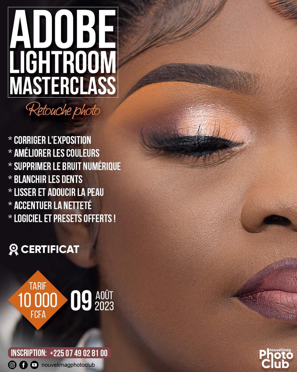 SergeWinClass's tweet photo. ADOBE LIGHTROOM MASTERCLASS: Formation pratique en retouche photo professionnelle avec le logiciel Adobe Lightroom Classic.
#nouvelimagphotoclub #masterclass #photography #video #masterclass #nouvelimagacademy #formationvideo #adobe #photoshop #lightroom https://t.co/NCcGmxsOaz