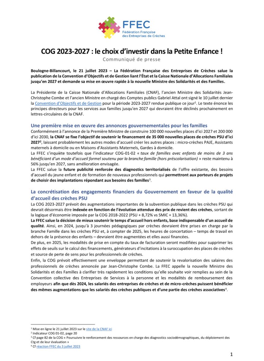 Fédération Française des Entreprises de Crèches tweet media