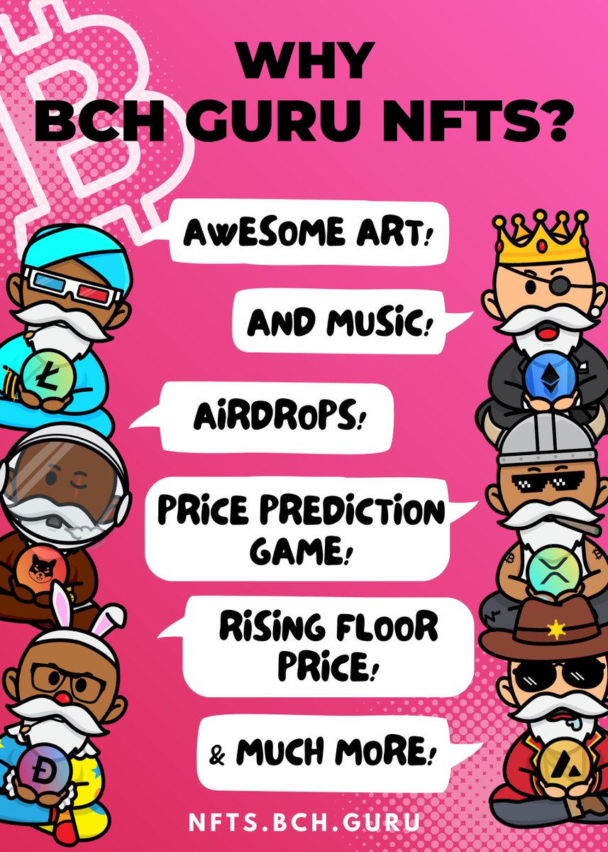 BCH_Guru's tweet photo. There are so many great features for #BitcoinCash and BCH Gurus NFTs! BCH is great, and just keeps getting better! BCH Gurus are great too, right at the forefront of a growing peer-to-peer ecosystem, so join along for the #cashtoken and #nfts experience! #airdrop soon too! https://t.co/5sK2ngPywZ
