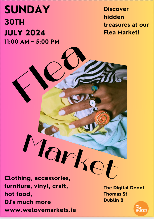 We Love Markets monthly flea market at The Digital Hub on Sunday, 30th July from 11am to 5pm is a great opportunity to explore and discover unique #goods from various #vendors. Read more: rb.gy/h0705 #vintage #arts #dublin8