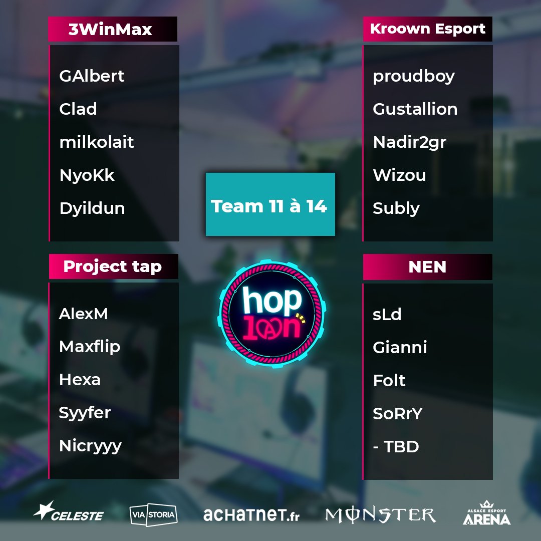 Que du beau monde attendu le 5 et 6 août à L'<a href="/AlsaceArena/">Alsace Esport Arena</a> pour cette première édition HopLan #VALORANT  

Le live aura lieu sur 
Twitch.tv/AlsaceArena

<a href="/Overmaster2/">Over 🚀</a> @ZykRuk

Une casquette Alsace Arena offerte à celui qui nous drop le top3 de lan

Faites vos jeux 🕺🤗