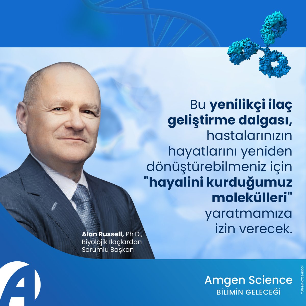 amgen_turkiye's tweet photo. Günümüzde 4. dalga ilaç tasarımı ile tedavisi zorlu hastalıklar için biyolojik aktiviteyi harekete geçiren çok hedefli moleküller yaratıyoruz. Amgen olarak, geliştirdiğimiz sınıfının ilki moleküller ile gurur duyuyoruz. #AmgenScience #BiliminGeleceği https://t.co/YOavKjOmTb