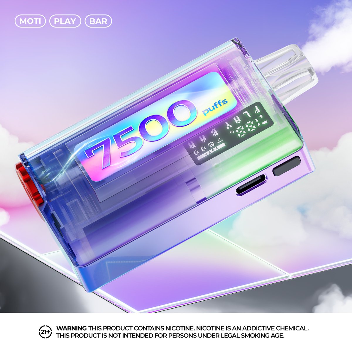 Moti Play Bar: Compact Size, Large Capacity, up to 7500 puffs. Vape as you please.

#MOTIVAPE #motiplaybar #photograph #fashion #photooftheday #design #lifestyle #motivation #vape #vapeon #vapelife #vapecommunity #vaping