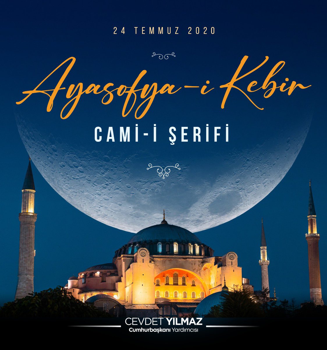 _cevdetyilmaz's tweet photo. Bugün Ayasofya-i Kebir Cami-i Şerifi’nin yeniden ibadete açılışının 3. yıl dönümü.

Fatih Sultan Mehmet’in emaneti Ayasofya’da artık tekbir sesleri yükseliyor.

Zincirler kırıldı, Ayasofya açıldı.

Bizlere bugünleri gösteren Rabbimize hamdolsun.

@RTErdogan https://t.co/53lkHuR1Q7