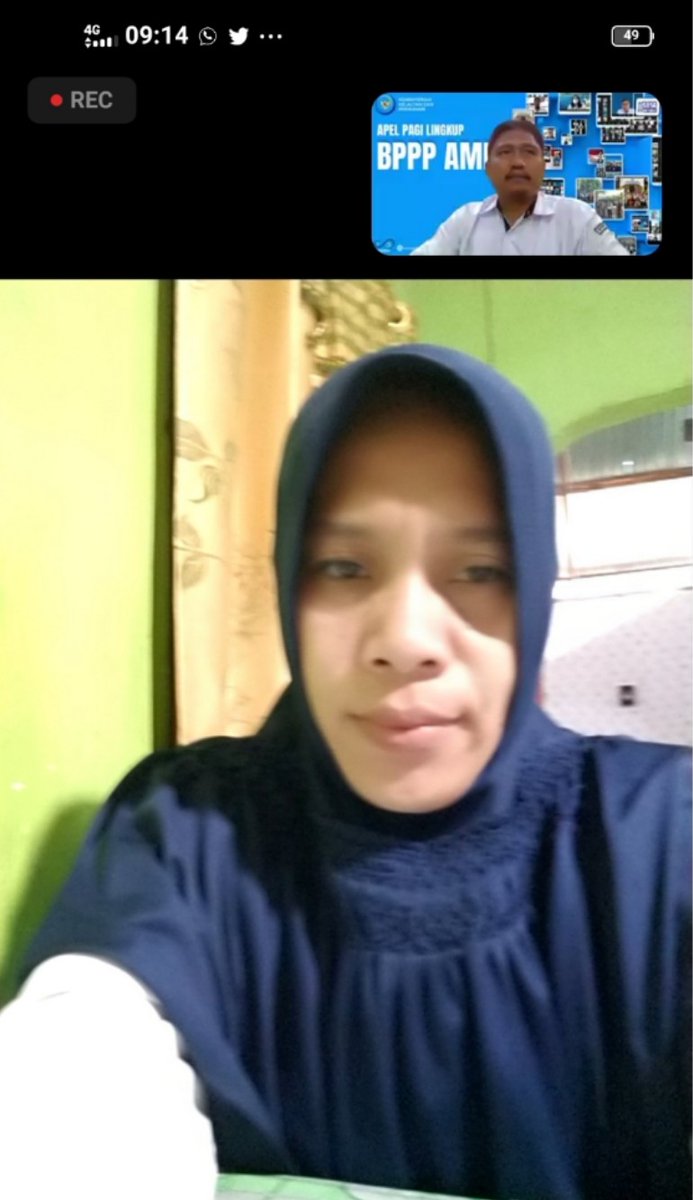 SaidaUmagapi's tweet photo. Senin 24/07 23 saida Umagapi Luhkan Sula Bp3ambon 
Mengikuti zoom apel pagi Lingkup pegawai Satminkal Bp3ambon
#GiatluhkanSatminkalBp3Ambon
#LuhlaporKo
#luhlaporSatminkalBp3Ambon https://t.co/SKpy0mILo2