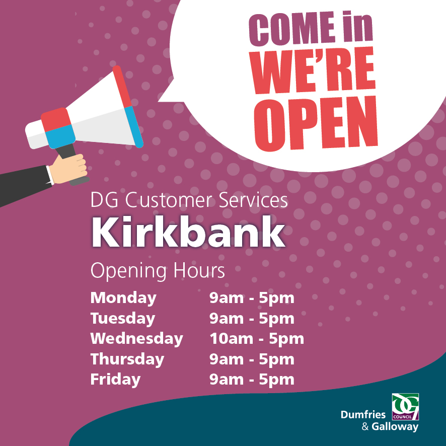 dgcouncil's tweet photo. We've opened a new Customer Service Point at Kirkbank House, Dumfries, for those that need support accessing our services. 🙌

Bringing licensing, council tax, housing benefit and many more service enquiries under one roof. 🏢

👉 Find out more: https://t.co/jmVGLE8Gag https://t.co/DvKpzW5J58