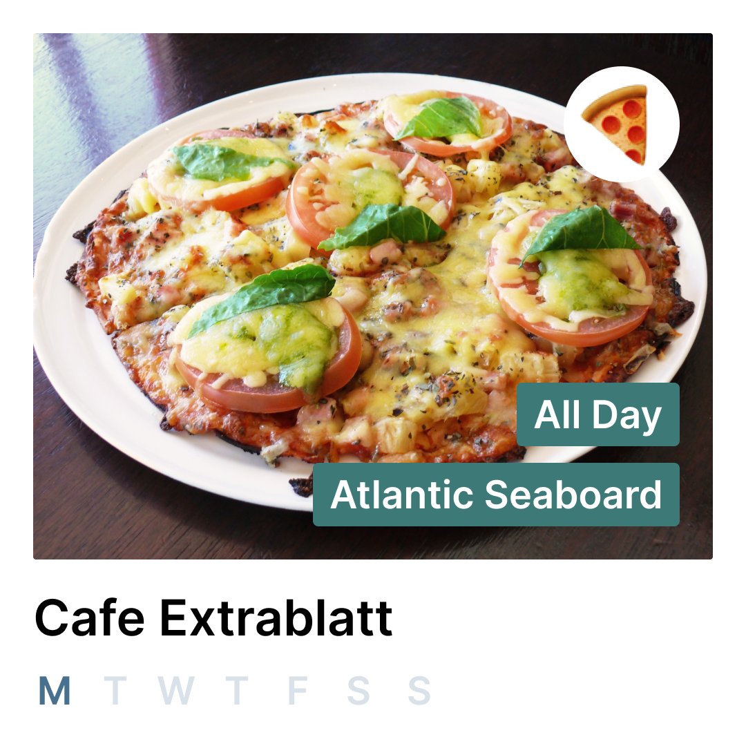 🍕 Pizza lovers unite! @ExtrablattCapeT is offering 2x30cm pizzas for only R189.90 all day! 👌 Located on the Atlantic Seaboard, don't miss out! Grab the deal at buff.ly/44TIhiE #PizzaDeal #CapeTownEats #RestaurantSpecials #RestaurantDeals