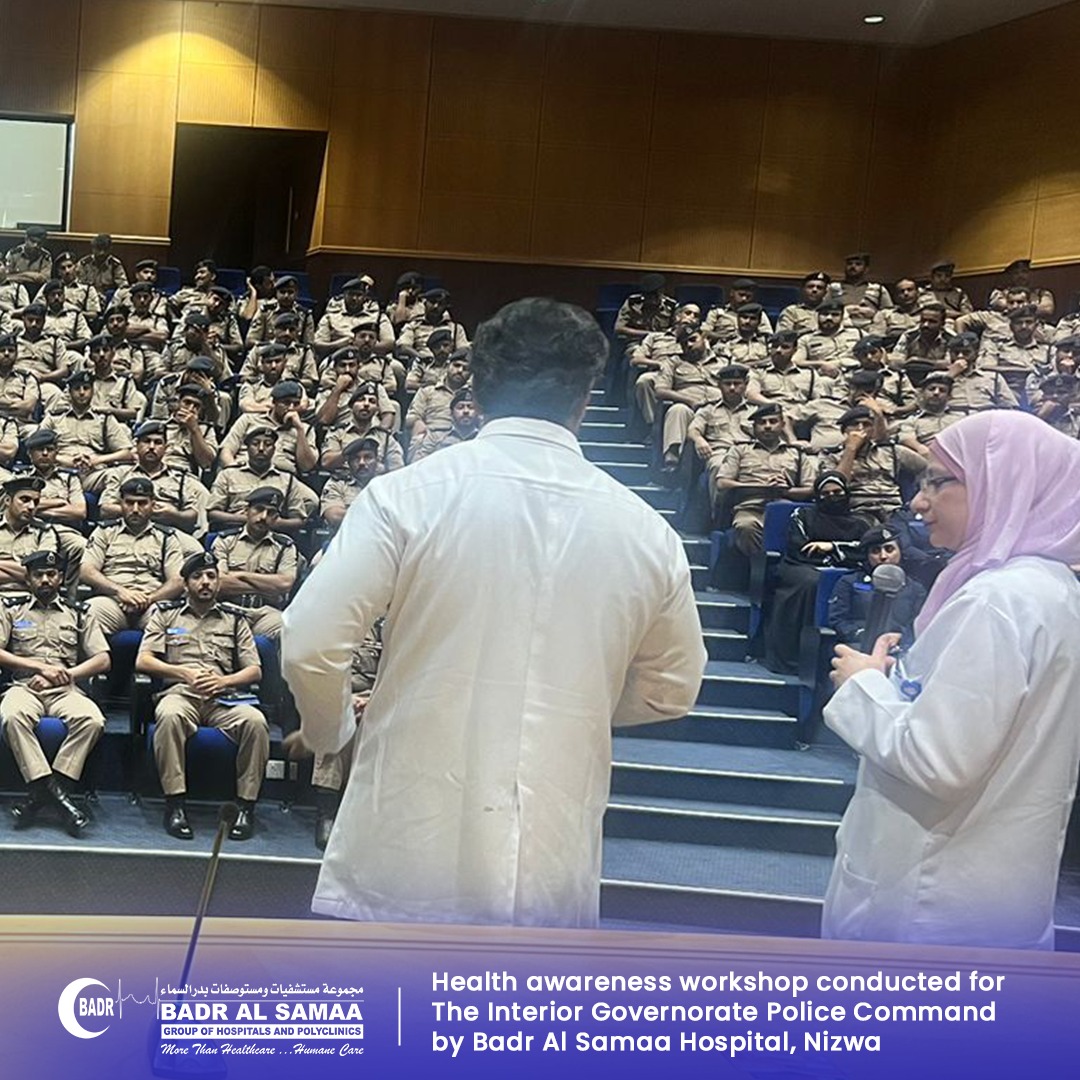BadrSamaa's tweet photo. Badr Al Samaa Hospital, Nizwa conducted a medical workshop for The Interior Governorate Police Command to raise awareness and provide medical guidelines on how to perform first aid. https://t.co/DslFWO0L3O