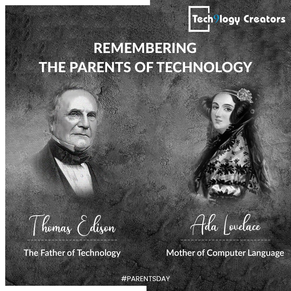 t9lcreators's tweet photo. This #parentsday we remember the parents of #Technology #ThomasAlvaEdison &amp; #AdaLovelace 
Our technological advancements would be years behind without them!

#Tech9logyCreators celebrate them &amp; wish parents all around the world a #HappyParentsDay

#Parents #Technology #Family https://t.co/02IqguZnya