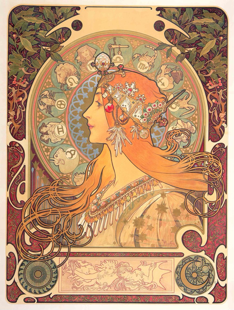 Troian_Leroy's tweet photo. Alfons Mucha est né le 24 juillet 1860. D'origine tchèque, il passe une partie de sa carrière en France où il s'impose comme une figure majeure de l'Art Nouveau avec ses affiches publicitaires, ses peintures et ses sculptures. https://t.co/nH4OEuEMSO